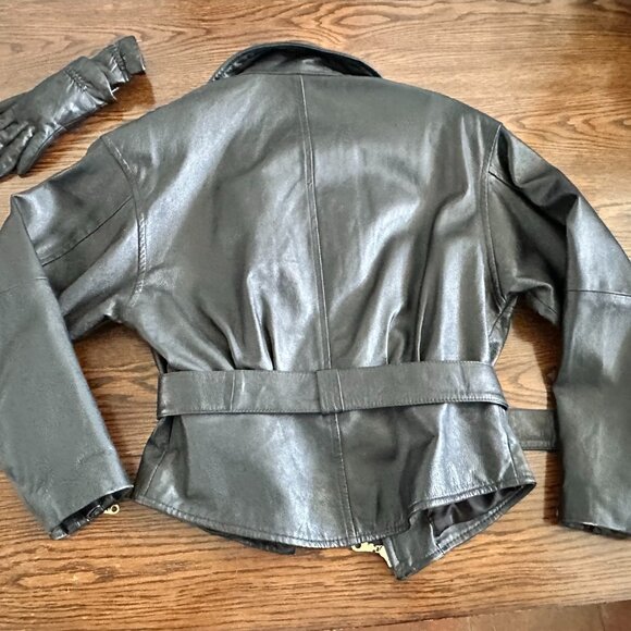 Ladies leather motorcycle jacket - Picture 2 of 3